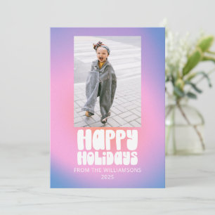 Groovy Retro Pastel Two Foto Frohe Weihnachten