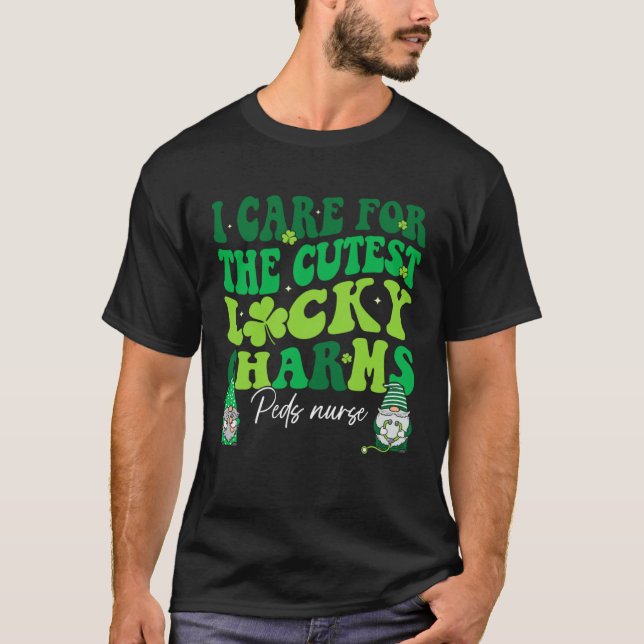 Groovy Retro Peds Nurse St Patrick s Day Pediatric T-Shirt (Vorderseite)