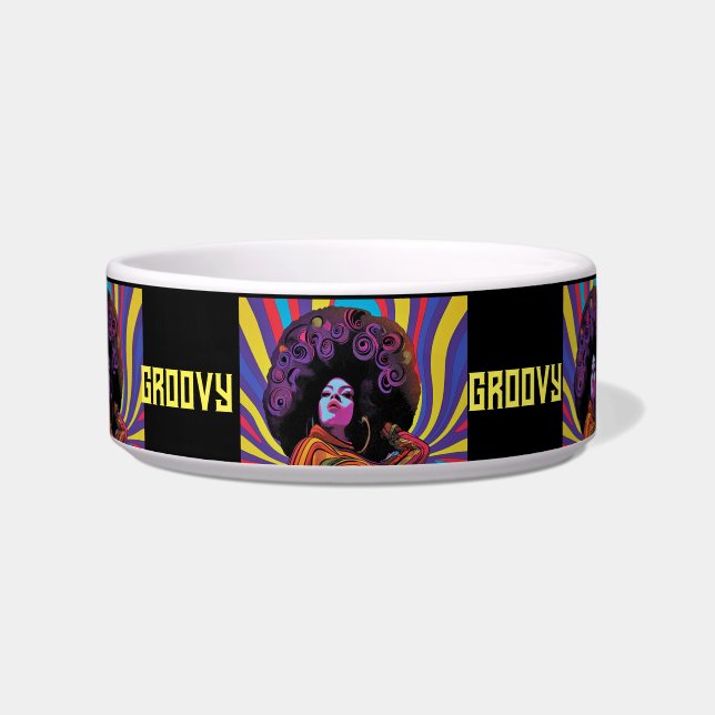 Groovy Retro Pet Bowl Napf (Vorderseite)