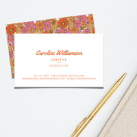 Groovy Retro Pink Orange Bohemische florale Blume