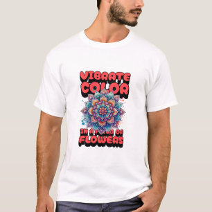 Groovy Retro: Psychedelischer Floral Mandala T - S T-Shirt