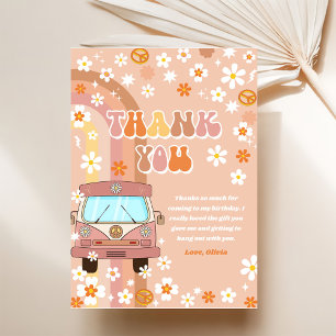Groovy Retro Rainbow Birthday Dankeskarte