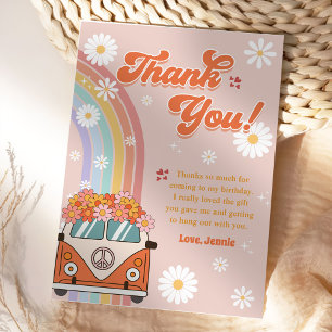 Groovy Retro Rainbow Birthday Dankeskarte