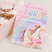 Groovy Retro Rainbow Roller Skaten Birthday Party