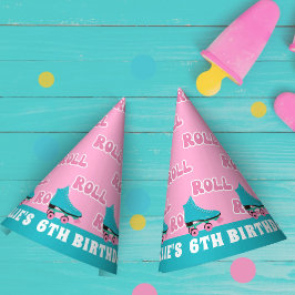 Groovy Retro Rainbow Roller Skaten Birthday Partyhütchen