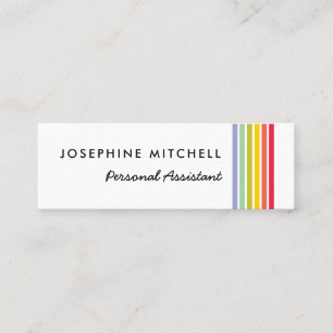 Groovy Retro Rainbow Stripe Mini Visitenkarte