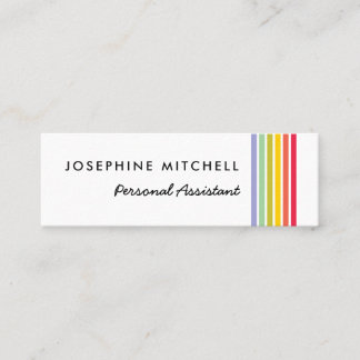 Groovy Retro Rainbow Stripe Mini Visitenkarte