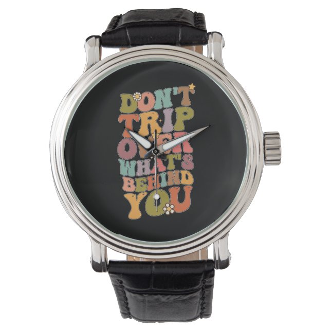 Groovy Retro Reisen Sie nicht über das, was hinter Armbanduhr (Vorderseite)