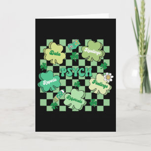 Groovy Retro Schulpsychologe St Patrick's Day Karte