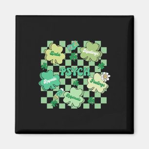 Groovy Retro Schulpsychologe St Patrick's Day Magnet