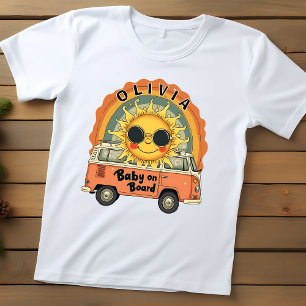 Groovy Retro Smiling Baby Sun T-shirt