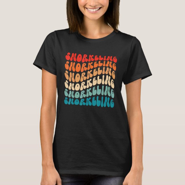 Groovy Retro Snorkeling Retro 70s Hippie Boho Wavy T-Shirt (Vorderseite)