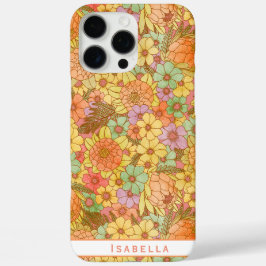 Groovy Retro Sommerzeit Protea und Daisy Muster iPhone 16 Pro Max Hülle