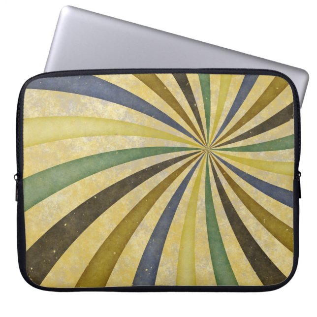 Groovy Retro Spiral Sunbeam Ray Swirl Design Laptopschutzhülle (Vorderseite)