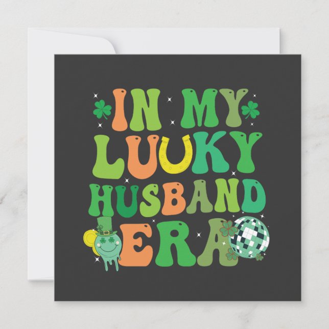 Groovy Retro St Patrick in meiner Ehebändlerzeit D Einladung (Vorderseite)