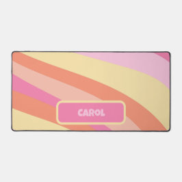 Groovy Retro Streifen Siventies Name Schreibtischunterlage