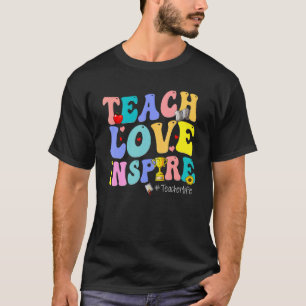 Groovy Retro Teach Liebe Inspirierte Teache erster T-Shirt