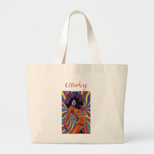 Groovy Retro Tote Bag Jumbo Stoffbeutel