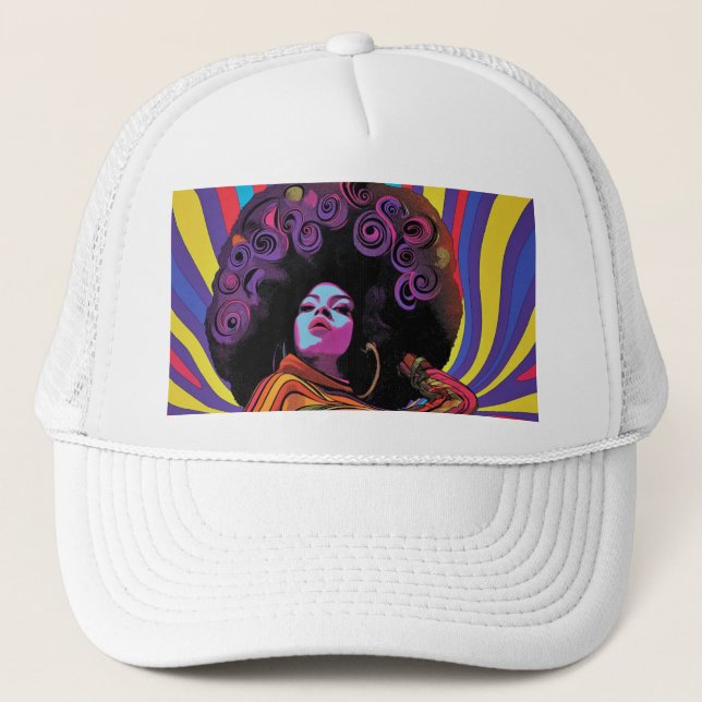 Groovy Retro Trucker Hat Truckerkappe (Vorderseite)