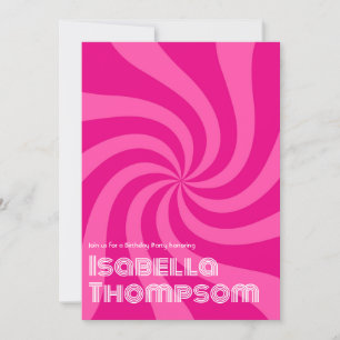 Groovy Retro Typografie Geburtstagspartei Einladung