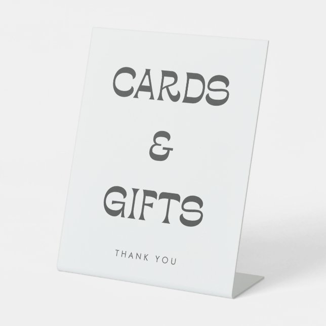 Groovy Retro Typografy Cards danken Hochzeit Sockelschild (Vorderseite)