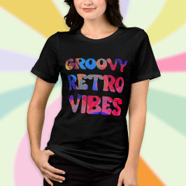 Groovy Retro Vibes 70er Ästhetischer T - Shirt