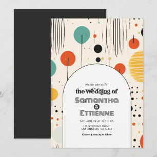 Groovy Retro Vibes Wedding Einladung