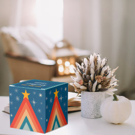 Groovy Retro Vintag Blue Tree Party Geschenkschachtel