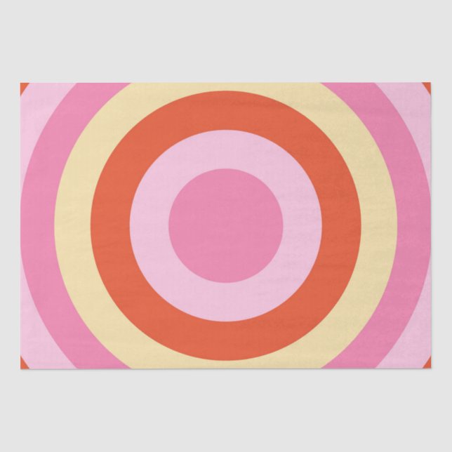 Groovy Retro Vintagen 70er-Kreis Seidenpapier (Vorderseite)