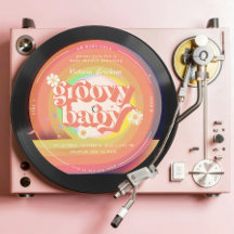Groovy Retro Vinyl Record Baby Shower