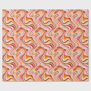 Groovy Retro Waves - Warme psychedelische Wirbel Geschenkpapier