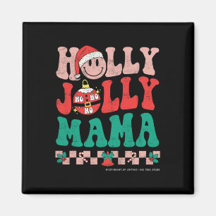 Groovy Retro Weihnachten Hippie Hab Ein Holly Xmas Magnet