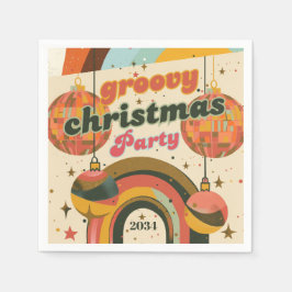 Groovy Retro Weihnachts70er Inspiriert Serviette