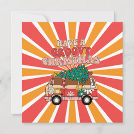 Groovy Retro Weihnachtskarte Feiertagskarte