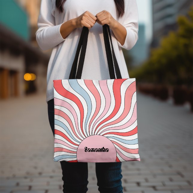 Groovy Retro-Wellen in Pastellfarben Tasche (Von Creator hochgeladen)