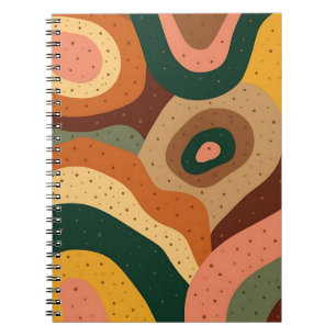 Groovy Retro Wellen und Punkte mit lebhaften Farbe Notizblock
