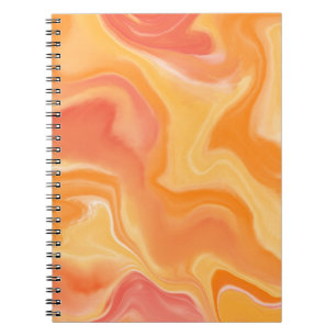 Groovy Retro-Wirbel - Orange, Gelb, Korallen Notizblock