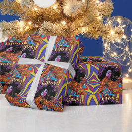 Groovy Retro Wrapping Paper Geschenkpapier
