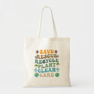 Groovy Rett Bees Rescue Animals Gerecycelt Earth D Tragetasche