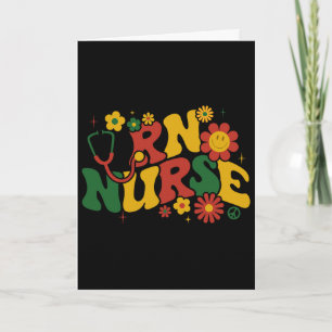 Groovy Rn Registrierte Krankenschwester Juneteenth Karte
