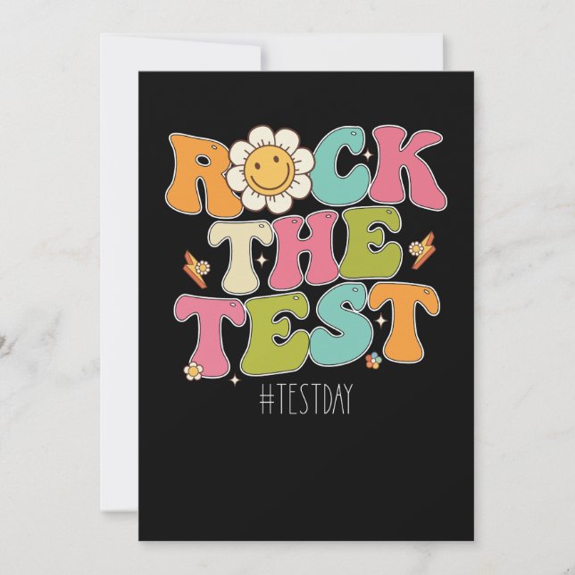 Groovy Rock the Test Motivierend Testing Day Einladung (Vorderseite)