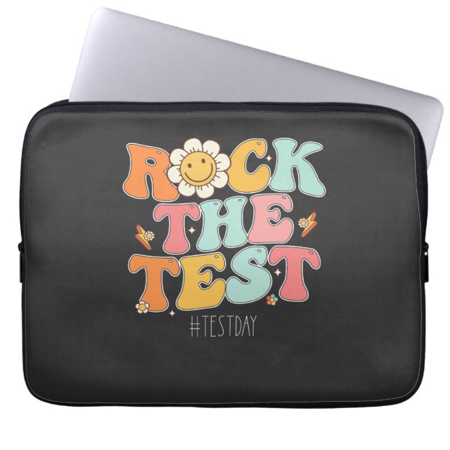 Groovy Rock the Test Motivierend Testing Day Laptopschutzhülle (Vorderseite)