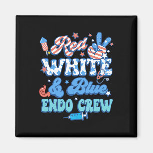 Groovy Rot Weiß Blau Endo Crew Endo Krankenschwest Magnet