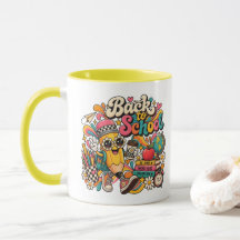 Groovy-Rückkehr-zur-Schule-Tasse Bunter Bleistift 