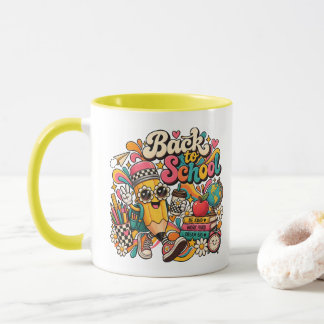 Groovy-Rückkehr-zur-Schule-Tasse Bunter Bleistift  Tasse