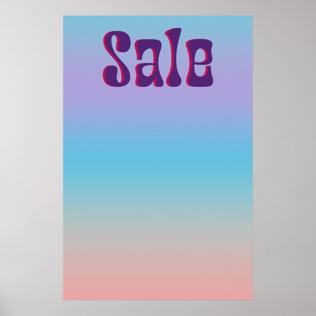 Groovy Sale Iridescent Gradient Retro Style Poster (Vorne)