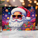 Groovy Santa Psychedelic Weihnachten<br><div class="desc">Diese lebendige und trendige Weihnachtskarte bietet eine großartige Weihnachtsbrille mit einer psychedelischen,  farbenfrohen Kulisse. Ideal für diejenigen,  die Retro-Liebe und lustige Ferien Design,  diese Karte fügt eine einzigartige Drehung zur Ferienzeit. Schick ein paar fröhliche Villen mit diesem kühnen und spielerischen Weihnachtsgrüßen!</div>