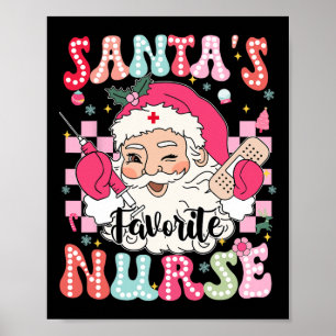 Groovy Santas Favorite Nurse Weihnachten Weihnacht Poster