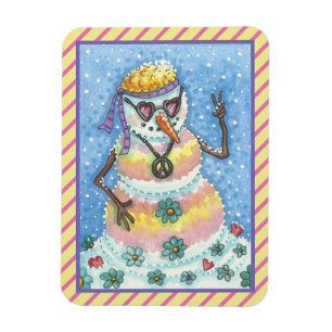GROOVY SCHNEEMANN FRIEDEN AUF ERDEN WEIHNACHTSMAGN MAGNET