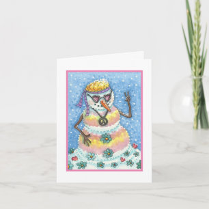 GROOVY SCHNEEMANN FRIEDEN WEIHNACHTSGRUßKARTE B FEIERTAGSKARTE